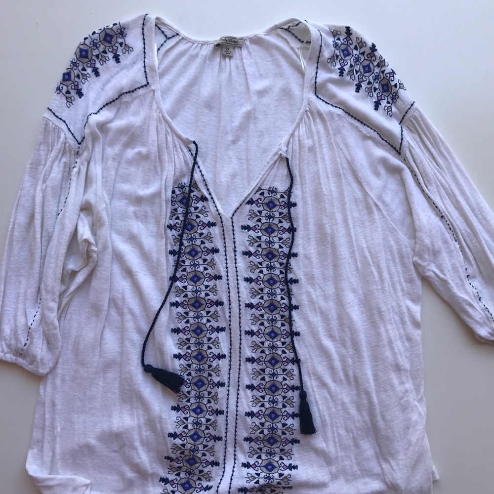 Lucky brand boho peasant top